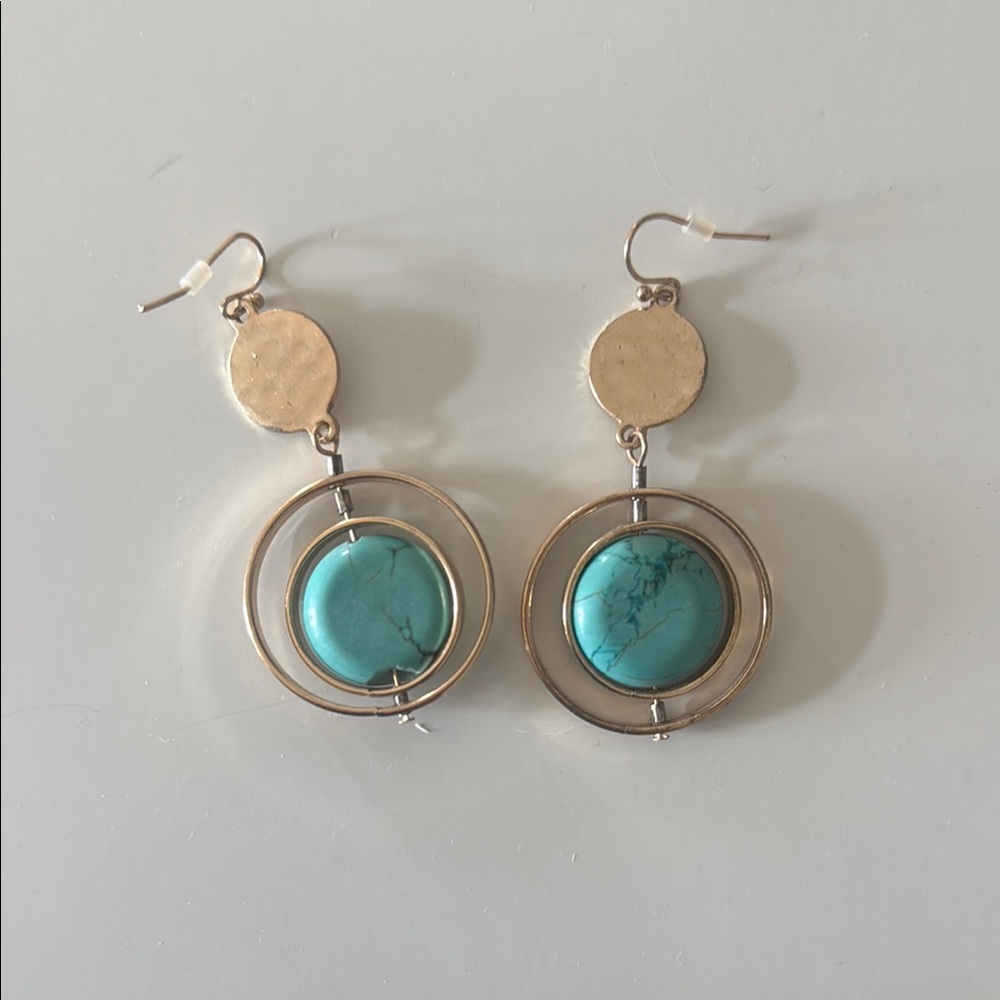Gold and Turquoise Earrings